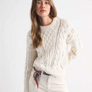 Abercrombie and Fitch Textural Stitch Cable Crew Sweater